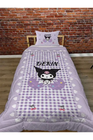 MOR KUROMİ YUMURTA YORGAN SETİ