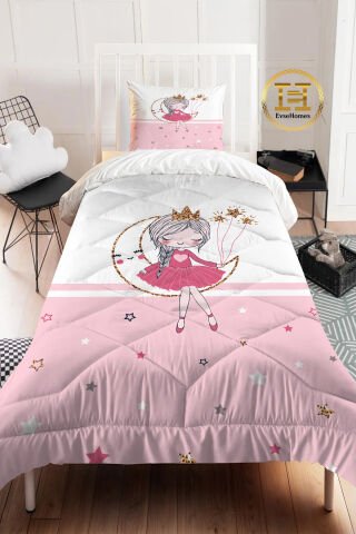 PEMBE ŞERİT AYDA KIZ YORGAN SETİ