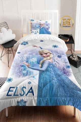 MAVİ ELSA YORGAN SETİ