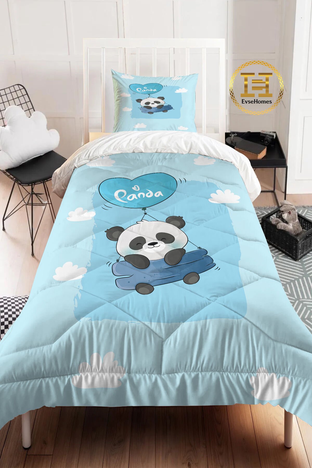 UÇAN SEVİMLİ PANDA YORGAN SETİ