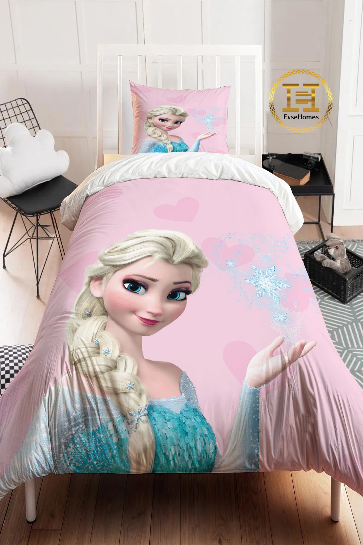 PEMBE KALPLİ ELSA NEVRESİM TAKIMI