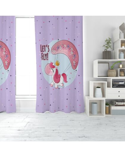 UÇAN UNICORN DİJİTAL BASKI TEK KANAT FON PERDE