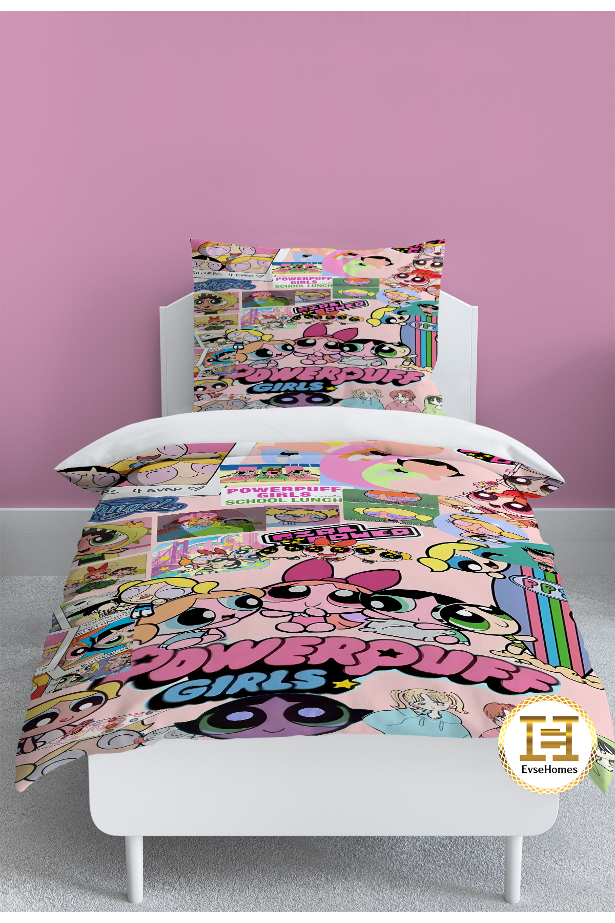 POWERPUFF KARIŞIK DESEN DİJİTAL BASKI NEVRESİM TAKIMI - Görsel 2
