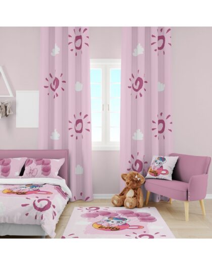 UNICORN KEDİ ÇOCUK ODASI TAKIM (FON PERDE- YATAK ÖRTÜSÜ VE YASTIK - HALI )