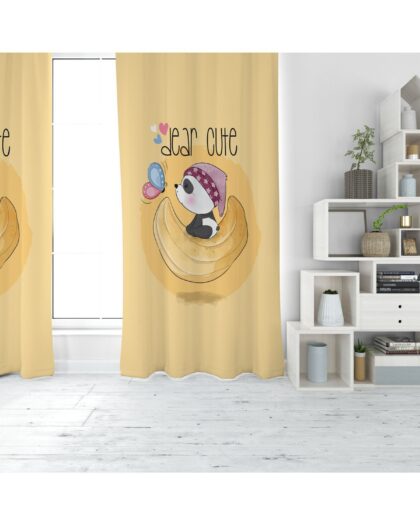 AYDA OTURAN PANDA DİJİTAL BASKI TEK KANAT FON PERDE