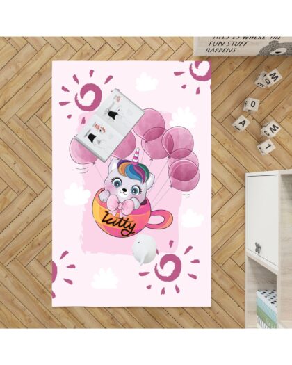 UNICORN KEDİ KİŞİYE ÖZEL DİJİTAL BASKI KALIN TABAN HALI
